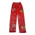 thumbnail image 6 of Christmas Women Pajama Pants Soft Christmas Snowflake Graphic Flannel Pajama Pants Holiday Wide Leg Fall Sleep Loungewear Pants Casual Comfy Pj Bottoms Red 2XL, 6 of 7