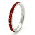 thumbnail image 2 of Stainless Steel Eternity 3 mm Ruby & Citrine Color Crystal Stackable Rings (2 pieces) Set, 2 of 3