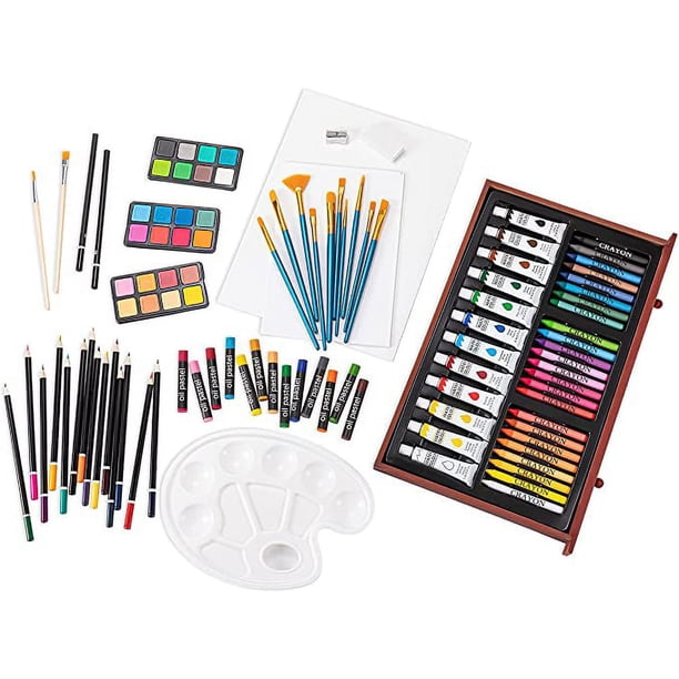Vigorfun 129-Piece Art Essentials Kit in Wooden Case for All Ages
