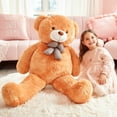 thumbnail image 6 of IKASA Giant Teddy Bear Stuffed Animal Plush Toy,Large Jumbo 47" Brown Huge Cute Soft Toys,Big Size Fluffy Plushy Fat Oversized Plushie,Gifts for Kids Girls Boys Girlfriend Children, 6 of 6