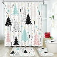 thumbnail image 3 of FRAMICS Christmas Shower Curtain Sets with Rugs, 16 Pcs Xmas Tree Bathroom Sets, Waterproof Fabric Bathroom Curtain for Home Holiday Decor with Hooks, 3 of 8