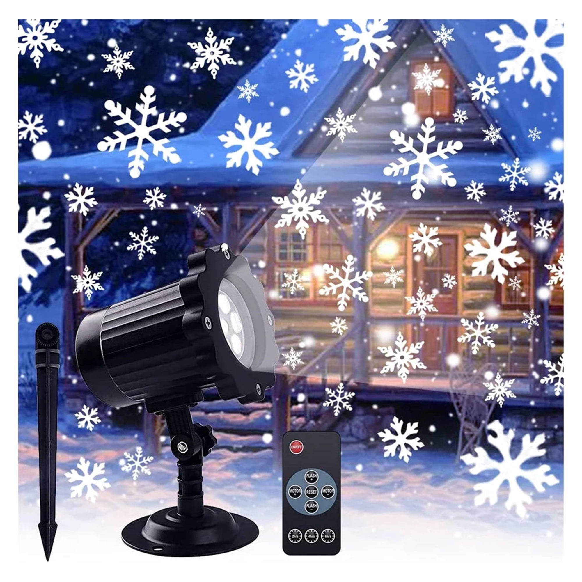 Christmas Snowflake Projector Lights Outdoor Waterproof Snowflake Effect Light LED Stage Light With Remote For Xmas Decor