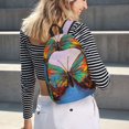 thumbnail image 5 of Lsque Oil Painting Beautiful Butterfly Pattern Canvas Daypack, Durable Backpack, High-quality Versatile Backpack,Vintage Compact Backpack-Small, 5 of 6