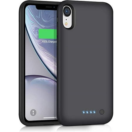 Battery Case for iPhone Xr, 6500mAh Slim Portable Rechargeable Battery Charging Case Compatible with iPhone Xr (6.1 inch) Extended Battery Charger Case (Black)