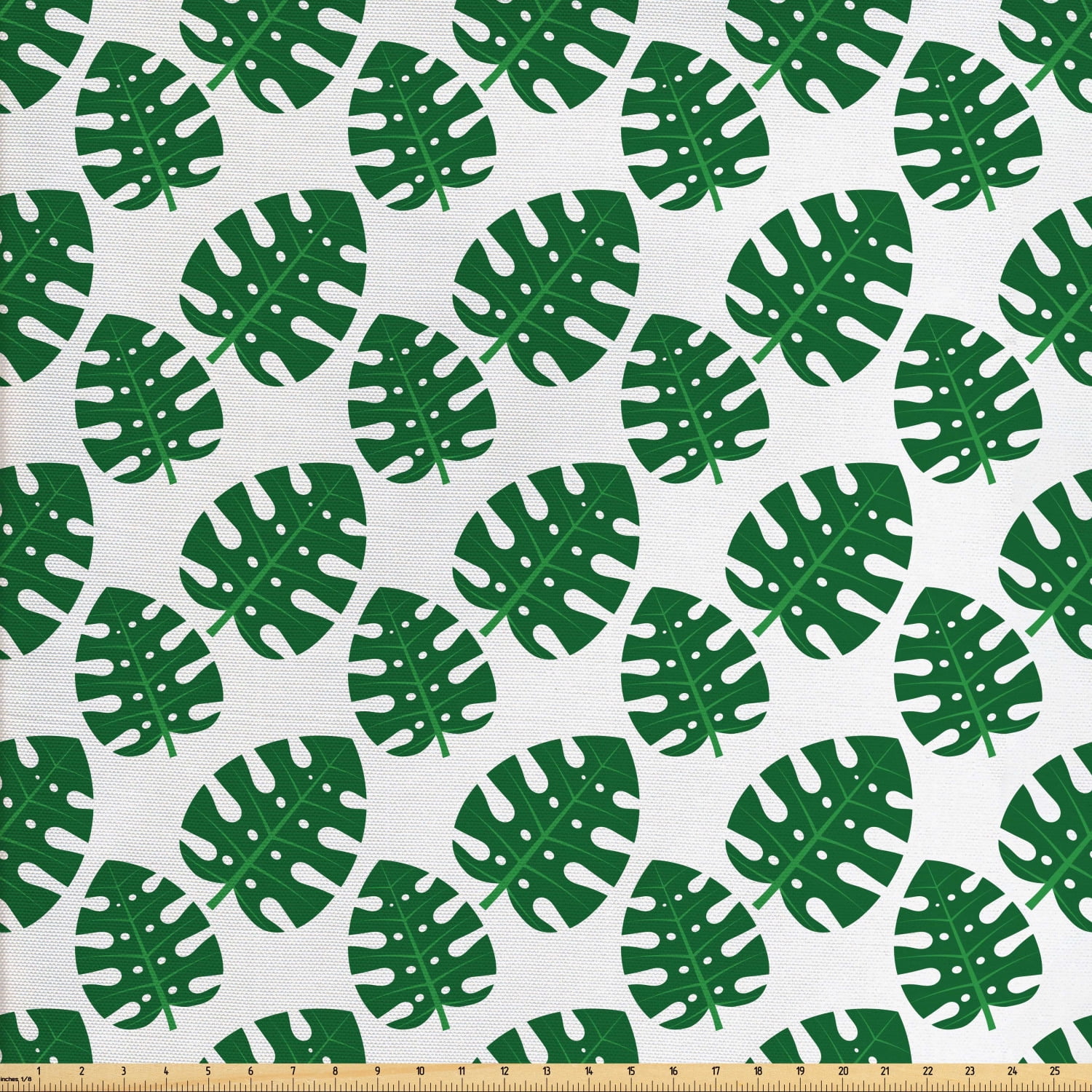 Philodendron Fabric by the Yard, Continuous Pattern of Cartoon Style Jungle  Leaves Simple Nature Ornament, Upholstery Fabric for Dining Chairs Home  Decor Accents, Green and White by Ambesonne 