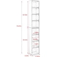 thumbnail image 2 of 70.9-inch Tall Narrow Bookcase, 8-shelf Display Bookshelf with Adjustable Shelves Multi-functional Floor Standing Display Storage Cabinet Home Decor Furniture for Home Office Living Room, (Gray), 2 of 18