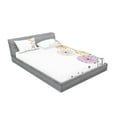 thumbnail image 2 of Ambesonne Colorful Fitted Sheet & Pillow Sham Set, Cartoon Pastel Look Hearts, Full, White Multicolor, 2 of 2