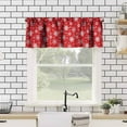 thumbnail image 4 of Christmas Kitchen Curtains Valance,Red Floral Snowflake Winter Decor Short Drape for Living Room Farmhouse Rod Pocket Window Treatment 1 Panel 54" W x 18" L Inch, 4 of 6