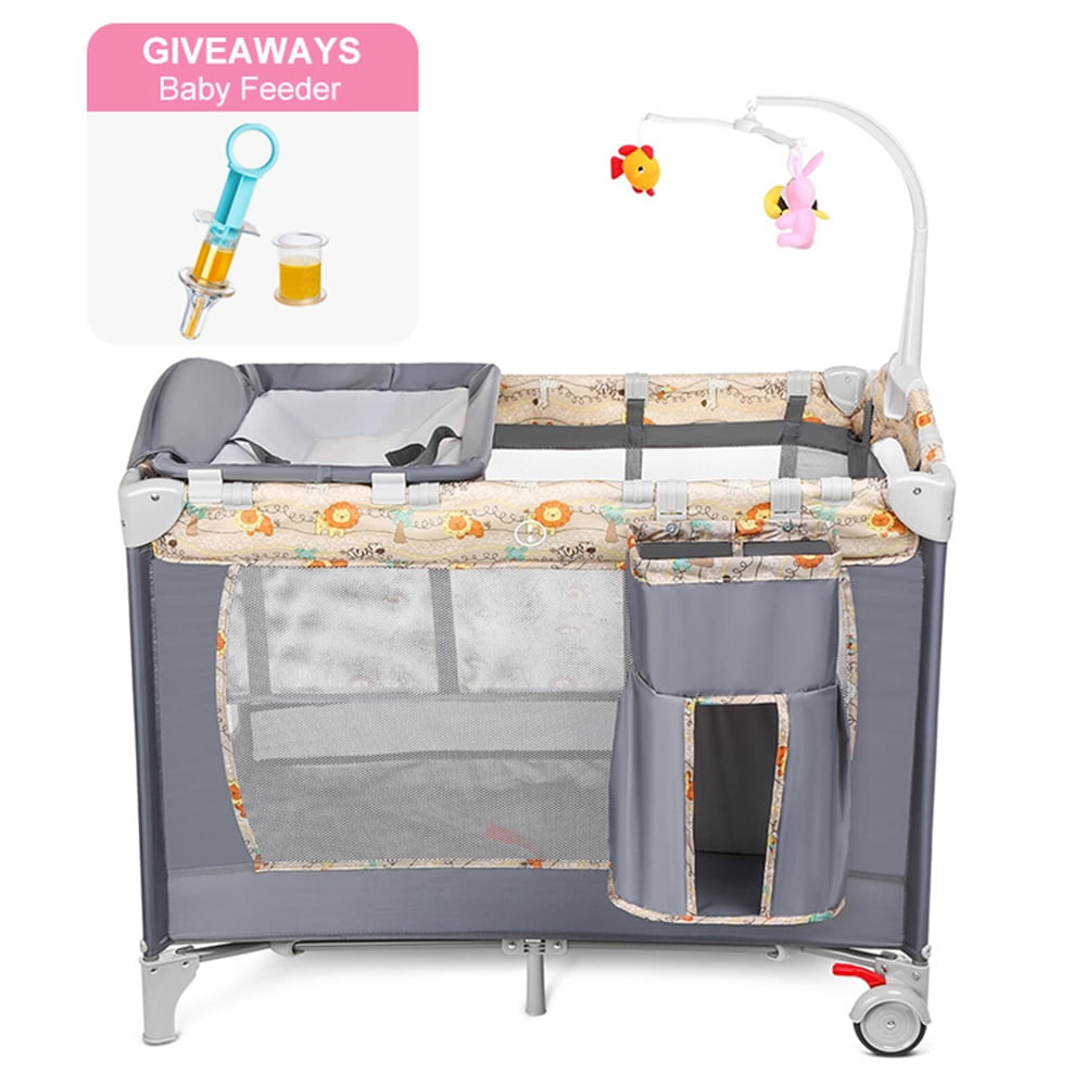 grey baby playpen
