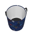 thumbnail image 3 of PAYOHTO Foldable Laundry Room Hamper Bucket Waterproof Bathroom Basket for College Student Living Room Storage Pillows Blankets Graffit Blue Joystick Sign Game, 3 of 8