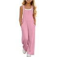 thumbnail image 2 of Dungarees for Kids Girls, Girls Casual Overalls Baggy Wide Leg Pants Jumpsuit Playsuit Pink 7-8Years, 2 of 7