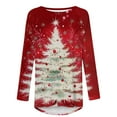 thumbnail image 4 of Mifsaly Merry Christmas Sweatshirts Women Oversized Raglan Long Sleeve Crewneck Pullover Tops Xmas Printed Holiday Shirts Breathable Festival Party T-Shirts 2025, 4 of 5