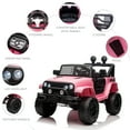 thumbnail image 4 of Aosom 12V Kids Ride On Truck with Parent Remote Control, Battery Powered Electric Car with Spring Suspension, Adjustable Speed, LED Lights and Horn, Pink, 4 of 9