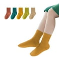 thumbnail image 2 of LZHGirlshop 5PC Socks for Boys Children's Socks Candy Colored Double Needle Baby Mid Calf Socks Fashionable Children's Socks,5PC B,5-7T, 2 of 6