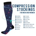 thumbnail image 2 of FORMRS Womens Knee High Socks Casual Long Thick Travel Daily Wear, 1 Pair, Colorful Stars Pattern, 2 of 6