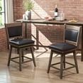 thumbnail image 4 of Gymax 25'' Swivel Bar Stools Set of 4 w/ Back Rubber Wood Legs Sturdy Footrest, 4 of 9