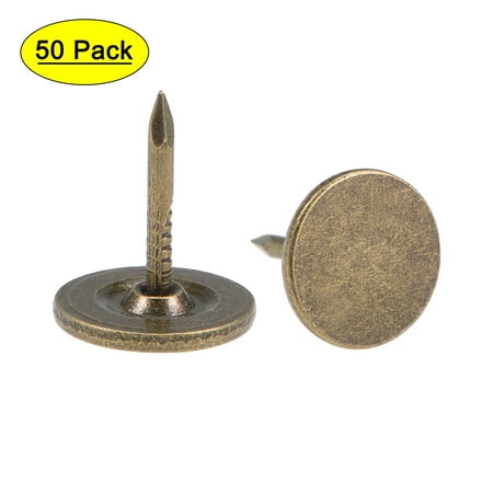 

Uxcell 11mmx13mm Flat Head Furniture Nails Bronze Tone Upholstery Nails Tacks 50 Pack
