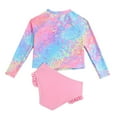 thumbnail image 2 of HWJAD Baby Girls' Rashguard Set Two Pieces Bathing Suit Long Sleeve Swimsuit with Ruffle Bikini Bottoms Swimwear 4-7 Years, 2 of 6