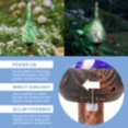 thumbnail image 6 of Exhart Pearlized Hand Blown Green Glass Twisted Flame  Powered Solar Powered Garden Stake with Metal Finial Detail, 36 inch (Decor for Home Patio, Outdoor Garden, Yard or Lawn), 6 of 7