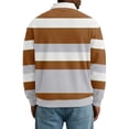 thumbnail image 3 of Ceisia Men's Vintage Waffle Knit Polo Sweater | Loose Drop-Shoulder Color Block Striped Long Sleeve Pullover Gifts, 3 of 5