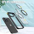 thumbnail image 6 of Designed for iPhone 15 Pro Case with Magnetic Invisible Stand [Military Drop Protection] [Compatible with MagSafe] Shockproof Anti-fall Ultra Slim Translucent Matte Phone Case Cover,Black, 6 of 6