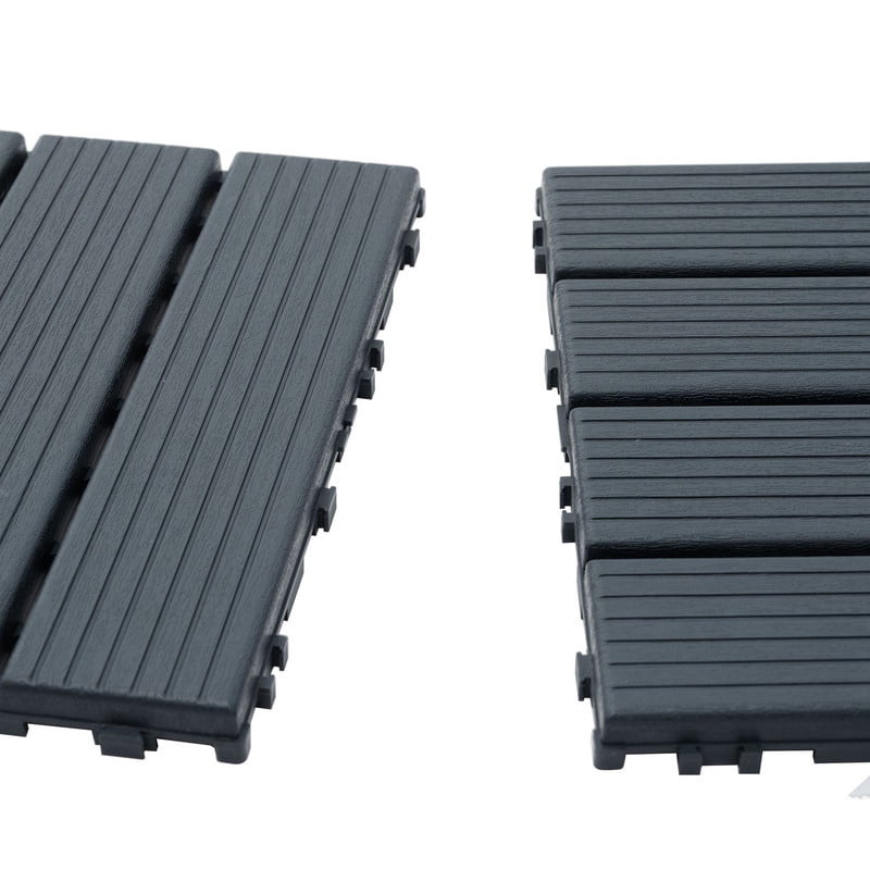 Aukfa 44 Pack Interlocking Deck Tiles, 12"X12" Waterproof Outdoor Flooring for Patio, Garden, Deck, Poolside, Backyard, Gray