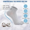 thumbnail image 3 of AMITOFO Women's Toe Socks Summer Cotton Mesh Breathable Running Five Finger Low Cut Ankle Socks,5 Pairs, 3 of 8