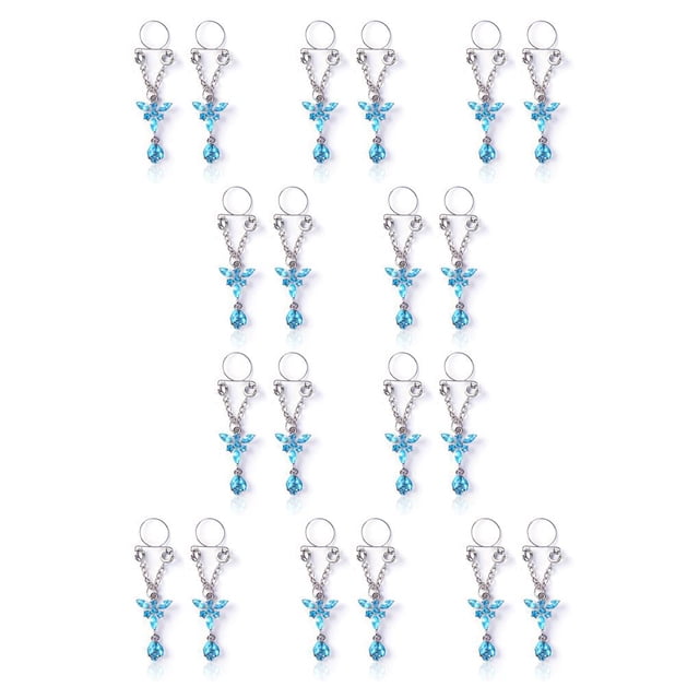 Minnieouse Piercings falsos Adorno corporal Estilo simple Accesorio de moda Mariposas ajustables Pezones Anillos para mujer Azul Type1 NO1 Minnieouse CBP221328