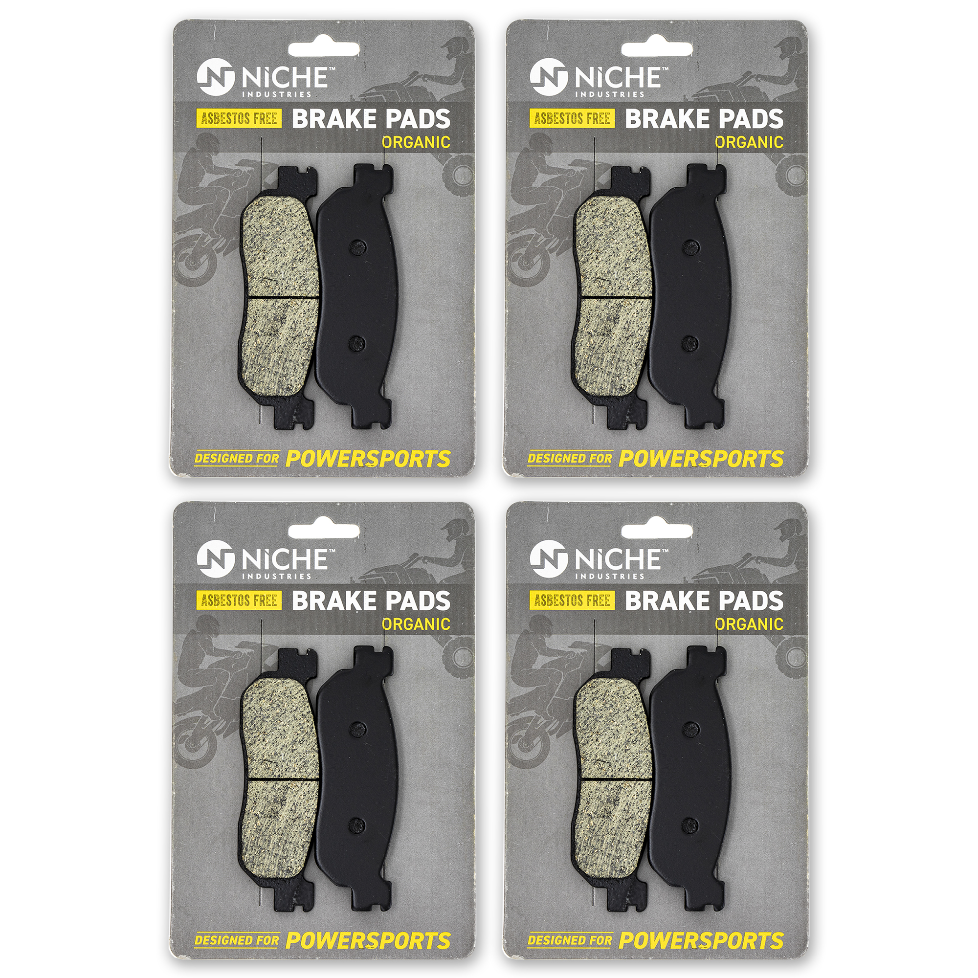 Niche Front Brake Pad Set for Yamaha TW200 Organic Motorcycle 4 Pack
