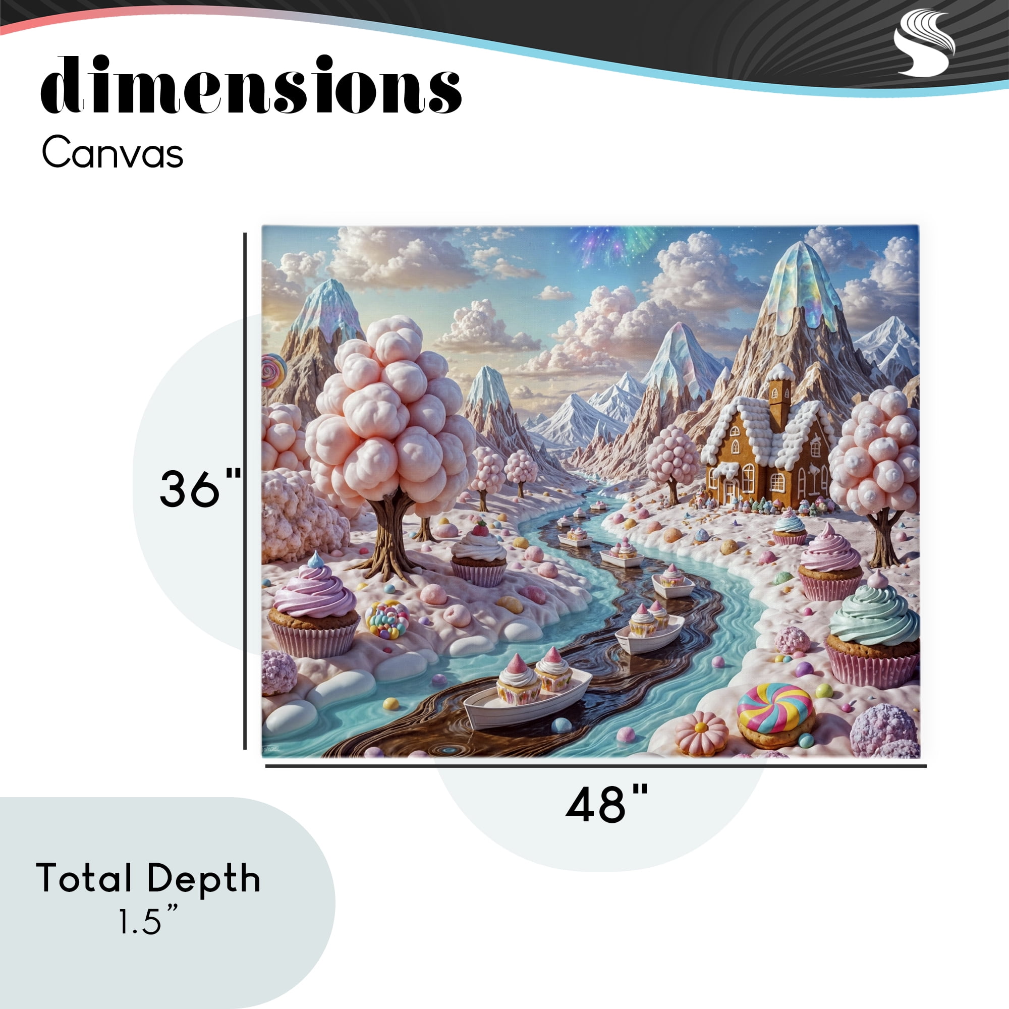 Stupell Industries Dreamlike Candy Land Whimsy Canvas Wall Art, design by Tabz Jones