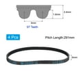 thumbnail image 2 of 4Pack HTD-3M Rubber Timing Belt 97 Teeth, 291mm Pitch Length x 6mm Width x 2.4mm Height, Closed Loop Pulley Timing Belt, 2 of 6