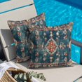 thumbnail image 2 of Throw Pillow Covers, Middle Century 26x26 Pillow Covers for Couch/Sofa/Bed, Vintage Bohemia Abstract Texture Art Blue Decorative Square Linen Cushion Pillowcase for Home Decor, 2 of 9