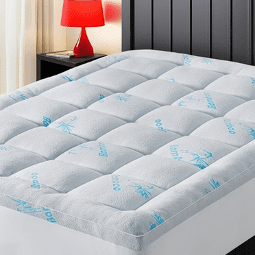 Full Size,Viscose Made from Bamboo Extra Thick Mattress Pad 8-21" Deep Pocket Soft Down Alternative Fill Mattress Protector Pillow Top Mattress Cover(54x75 Inches)