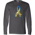 thumbnail image 3 of Inktastic Down Syndrome Awareness Blue and Yellow Hearts Ribbon Long Sleeve T-Shirt, 3 of 5