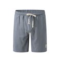 thumbnail image 3 of MRULIC mens shorts Men Summer Solid Color Short Patchwork Sports Short Tether Pocket Short Cotton And Linen Loose Short Men Casual Shorts Grey + XL, 3 of 7