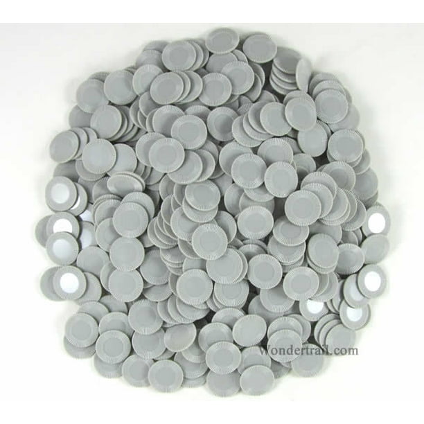 Grey Mini Poker Chips Plastic 7/8in Bulk Approx. 500 Koplow Games