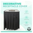 Square Black Garbage Can Cover,Solid Pleated Skirt Topper for 32-35 ...