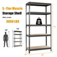 thumbnail image 4 of Costway 5-Tier Metal Storage Shelves 73'' Garage Rack W/Adjustable Shelves Gray, 4 of 10