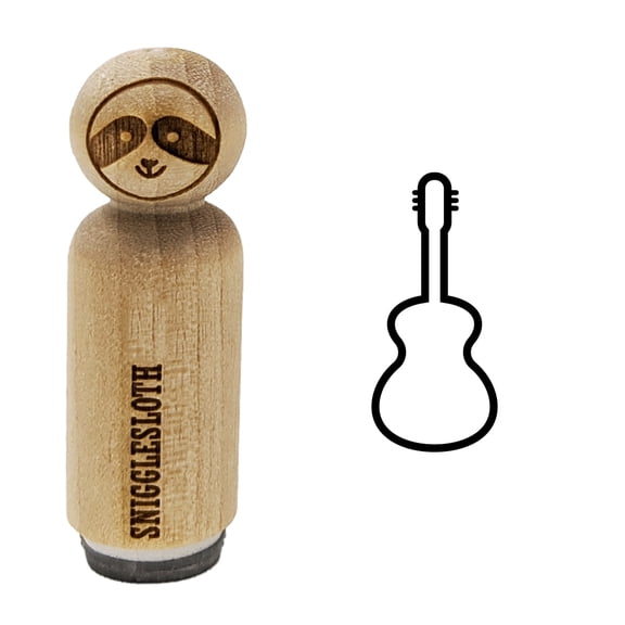 Guitar Outline Rubber Stamp for Scrapbooking Crafting Stamping - Mini 1/2 Inch