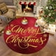 thumbnail image 4 of Adornos navideños, regalos navideños, alfombra circular con diseño de copos de nieve y árbol de Navidad, ideal para fiestas y salas de estar, de poliéster de 80 x 80 cm., 4 of 6