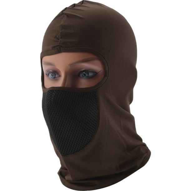 Máscara de malla Unique Bargains, cubierta facial de poliéster, protección solar, transpirable, marrón, 1 pieza