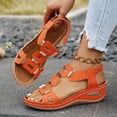 thumbnail image 7 of Bkhluea Women Elastic Slingback Wedge Sandals Geometric Metal Buckle Shoes Comfortable For Casual Travel Daily Walking, 7 of 7