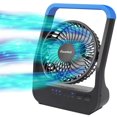 thumbnail image 1 of Ventilador con pilas Gazeled para acampar con temporizador, 3 velocidades, color azul, 1 of 7