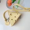 thumbnail image 5 of Creative Cheese Shape Cross Body Bags, Cute Triangle Cheese Shape Lipstick Shoulder Bag PU Handbag Small Wallet Purse Bag for Women, 5 of 5