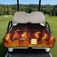 thumbnail image 2 of Psesaysky Golf Cart Seat Covers with 4 Pockets Soft Golf Cart Seat Towel Blanket, Extra Handle, Foldable and Washable, Suit EZGO TXT RXV/Club Car Seats, 3D Flame, 2 of 8