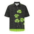 thumbnail image 5 of JURANMO Prime By Hour St. Patrick's Day Hawaiian Shirt for Men Casual Short Sleeve Button Down Beach Bowling Shirts Irish Clover Graphic Tees Tops White L, 5 of 7