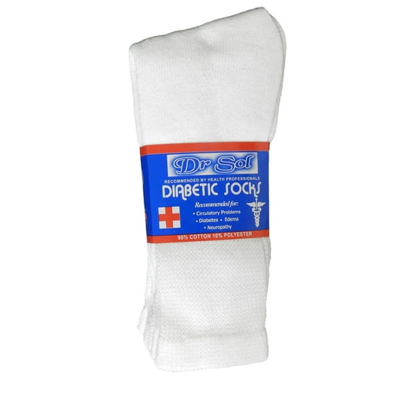 Dependable Industries Women's 3 Pack Comfortable Cotton Blend Crew Socks, White