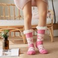 thumbnail image 4 of Odeerbi Christmas Socks Women Winter Thick Slipper Socks With Grippers Non Slip Warm Plush Socks Pink, 4 of 9