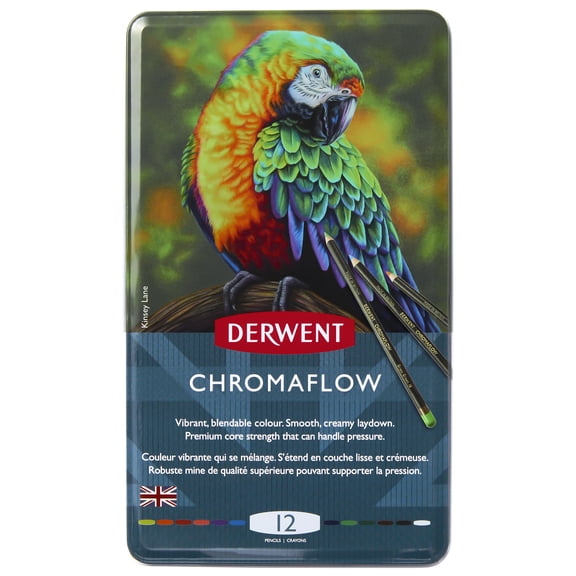 Derwent Chromaflow Pencil Set, 12-Color Tin Set