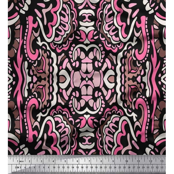 Soimoi Georgette Viscose Fabric Floral & Paisley Decorative Print Fabric by The Yard 42 Inch Wide